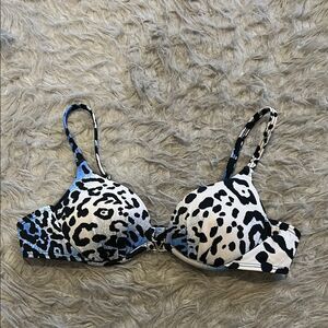 VENUS push-up black and white‎ cheetah print swimsuit top